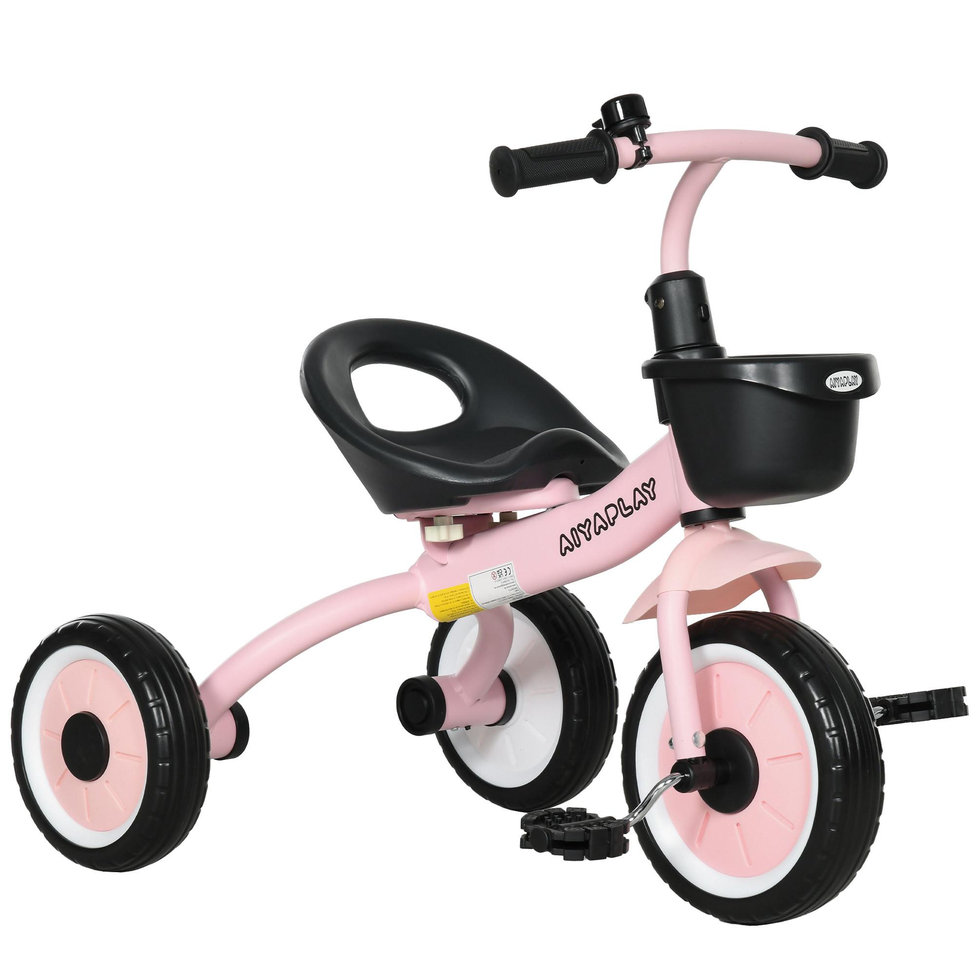 DREIRAD, Kinderfahrrad mit verstellbarer Sitz, Kinderrad für Kinder 2-5 Jahre - Rosa, Metall (70.5/53/58cm) - AIYAPLAY