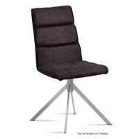 ESSZIMMERSTUHL (8er-Set) Dorkas 47x92x60 Edelstahl/Espresso - Edelstahlfarben/Dunkelbraun, Kunststoff (60/92/47cm) - 58aufmkessel