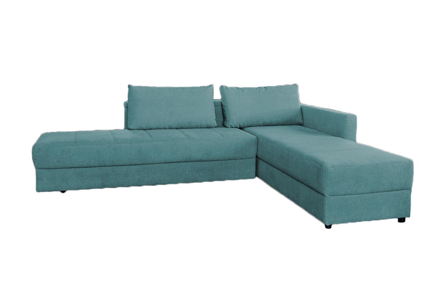 SCHLAFSOFA IDA Petrol Webstoff Mit Schlaffunktion - Petrol/Schwarz, Textil (287/229cm) - KAWOLA