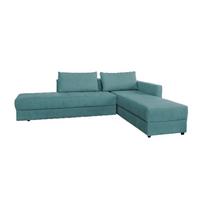 SCHLAFSOFA IDA Petrol Webstoff Mit Schlaffunktion - Petrol/Schwarz, Textil (287/229cm) - KAWOLA