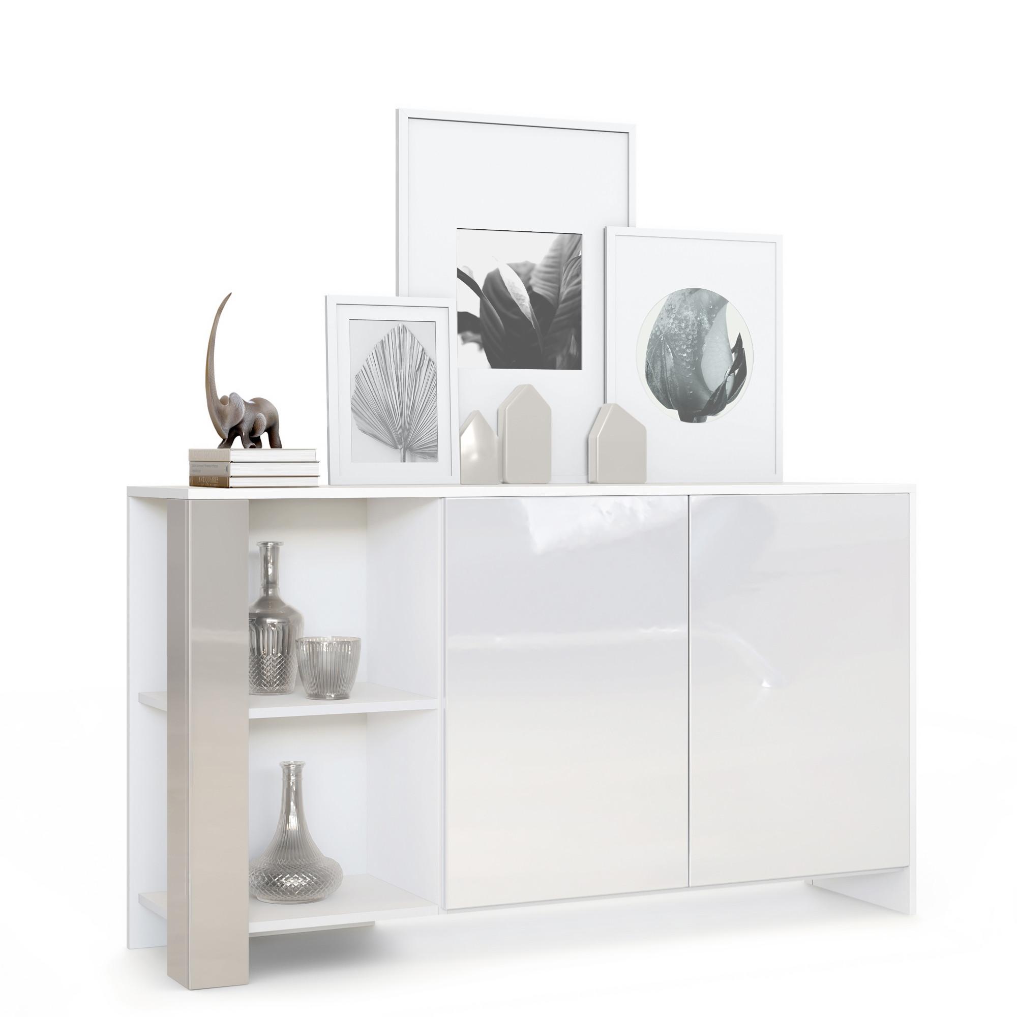 SIDEBOARD Canto Sandgrau Hochglanz - Sandfarben, Holzwerkstoff (143/81/36cm) - Vladon