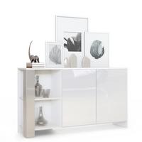 SIDEBOARD Canto Sandgrau Hochglanz - Sandfarben, Holzwerkstoff (143/81/36cm) - Vladon