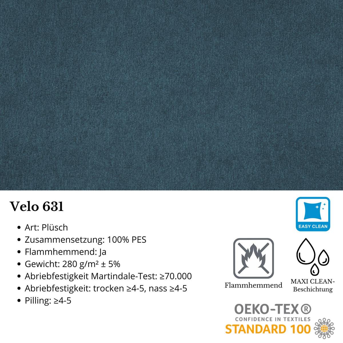 ECKSOFA Draco L blau links - Blau/Chromfarben, Textil/Metall (267/186cm) - Beautysofa