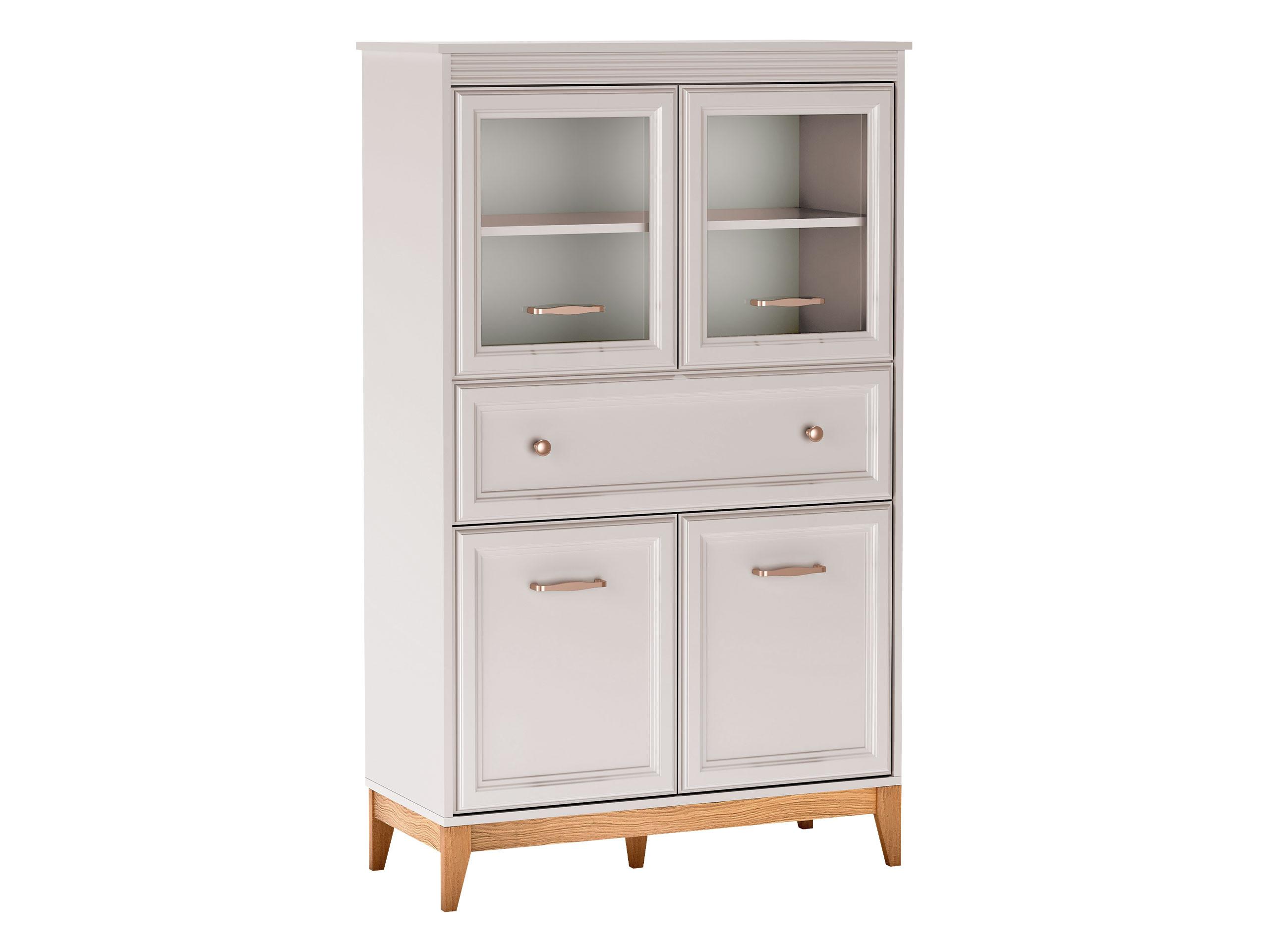 VITRINE Windsor W-05 - Kaschmir/Eichefarben, Holz/Holzwerkstoff (92/151/41cm) - MIRJAN24