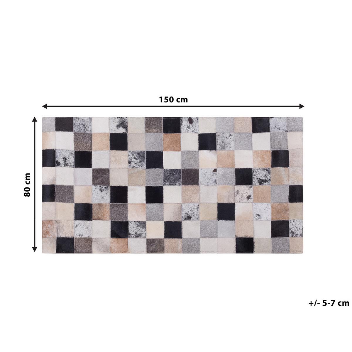 PATCHWORK-TEPPICH Rize 150/80 cm - Multicolor, Fell (80/150cm) - Beliani