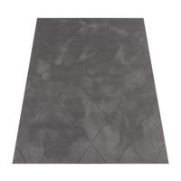 KURZFLORTEPPICH Waschbar, mit Rauten-Struktur, Anthrazit, 80 x 150 cm - Anthrazit, Textil (150/80cm) - KADIMA DESIGN