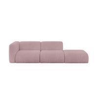 SOFA Ottomane Links MIRA-S3 296x89x70 Rosa Cord - Schwarz/Rosa, Holzwerkstoff/Kunststoff (296/70/89cm) - ALTDECOR