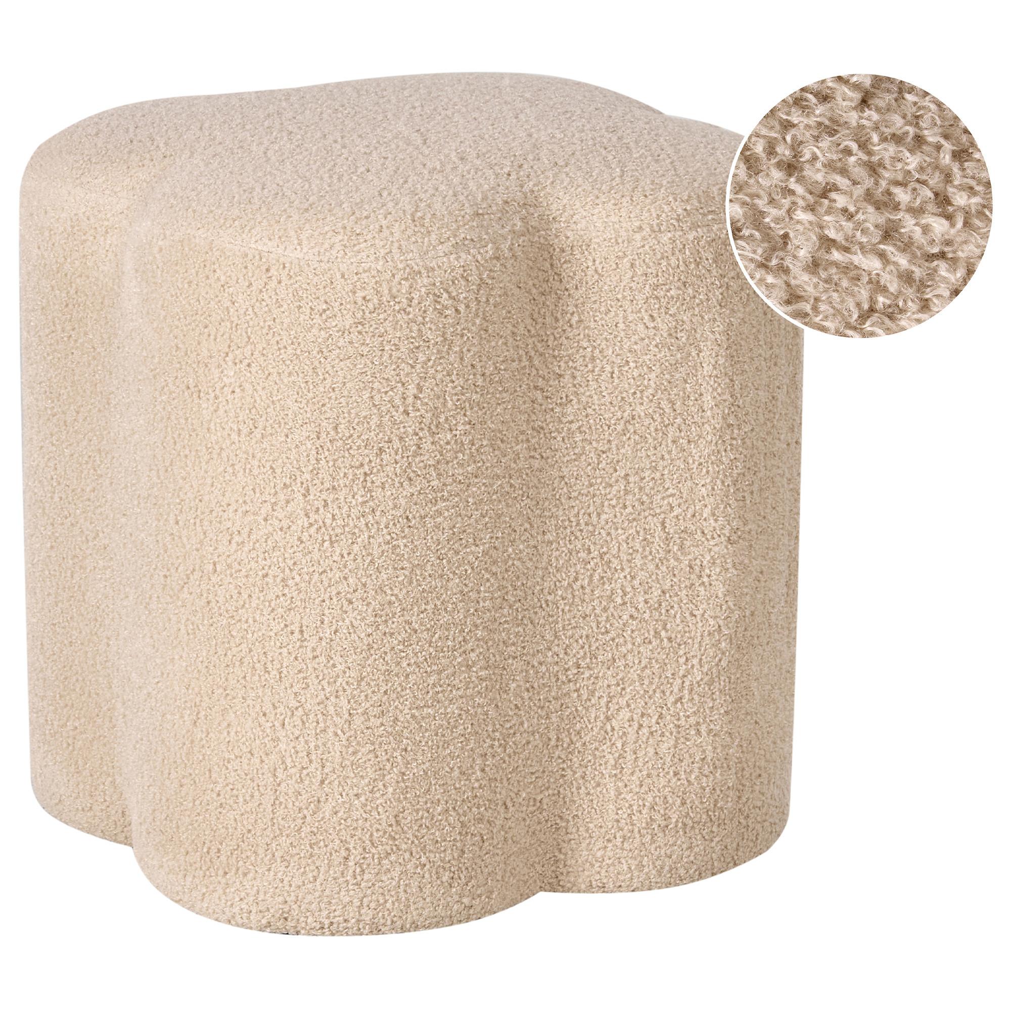 POUF Bouclé Beige Mancos - Beige, Textil (41/44/35cm) - Beliani