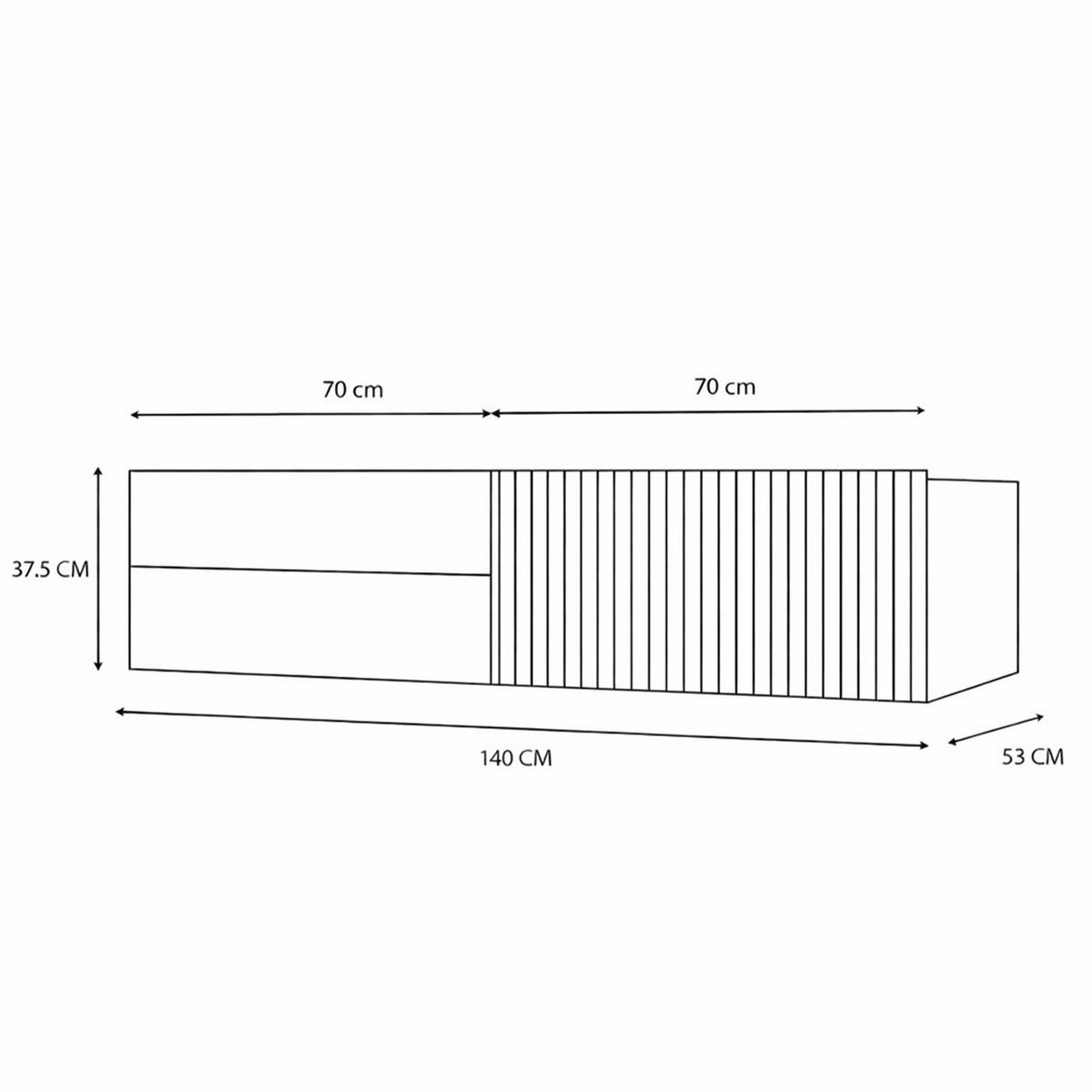 WASCHBECKENUNTERSCHRANK Kaschmir 140/38/53 - Kaschmir, Holzwerkstoff (140/38/53cm) - RAUMHIRSCH FURNITURE