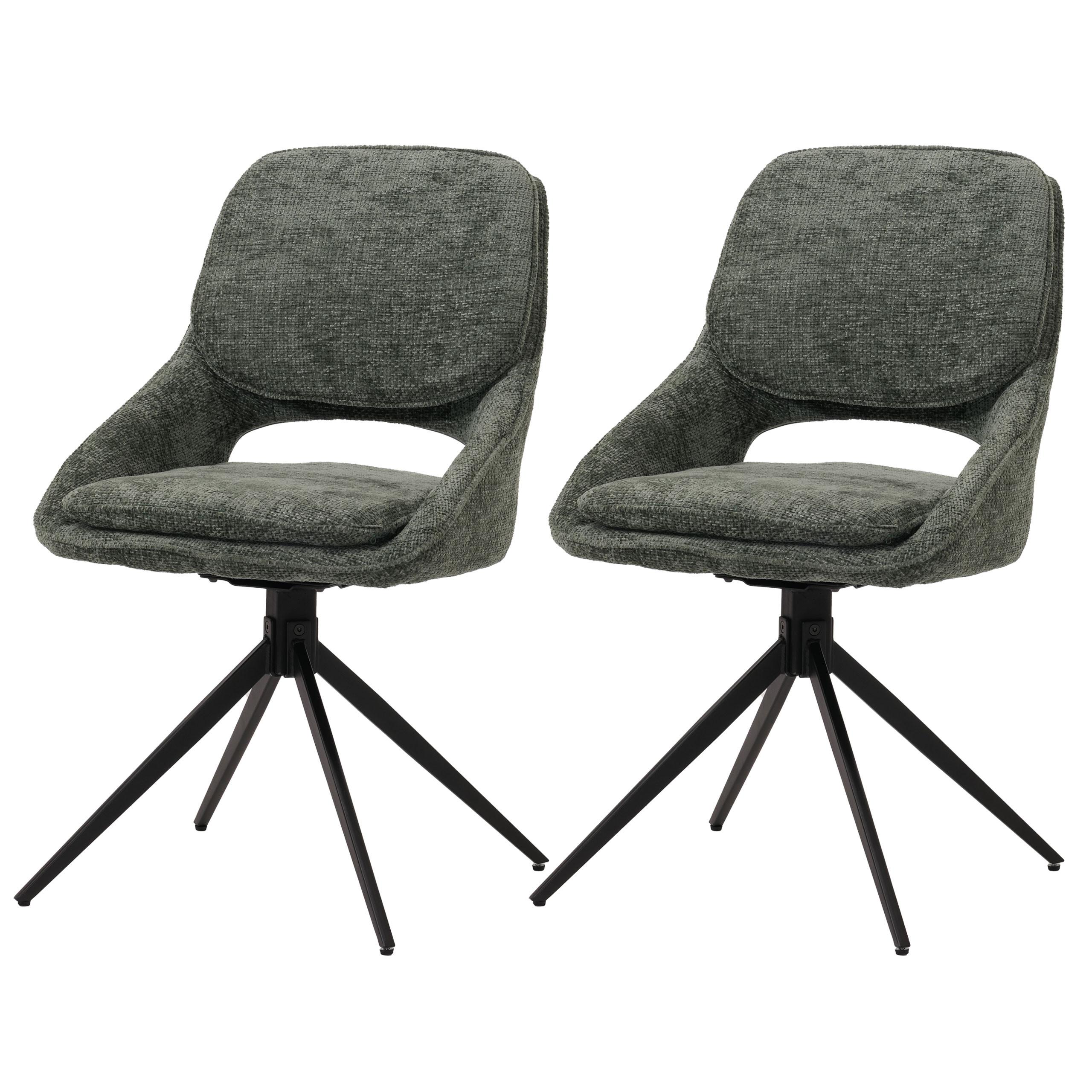 ESSZIMMERSTUHL Grün 2er-Set - Grün, Textil (55/87/55cm) - MCW