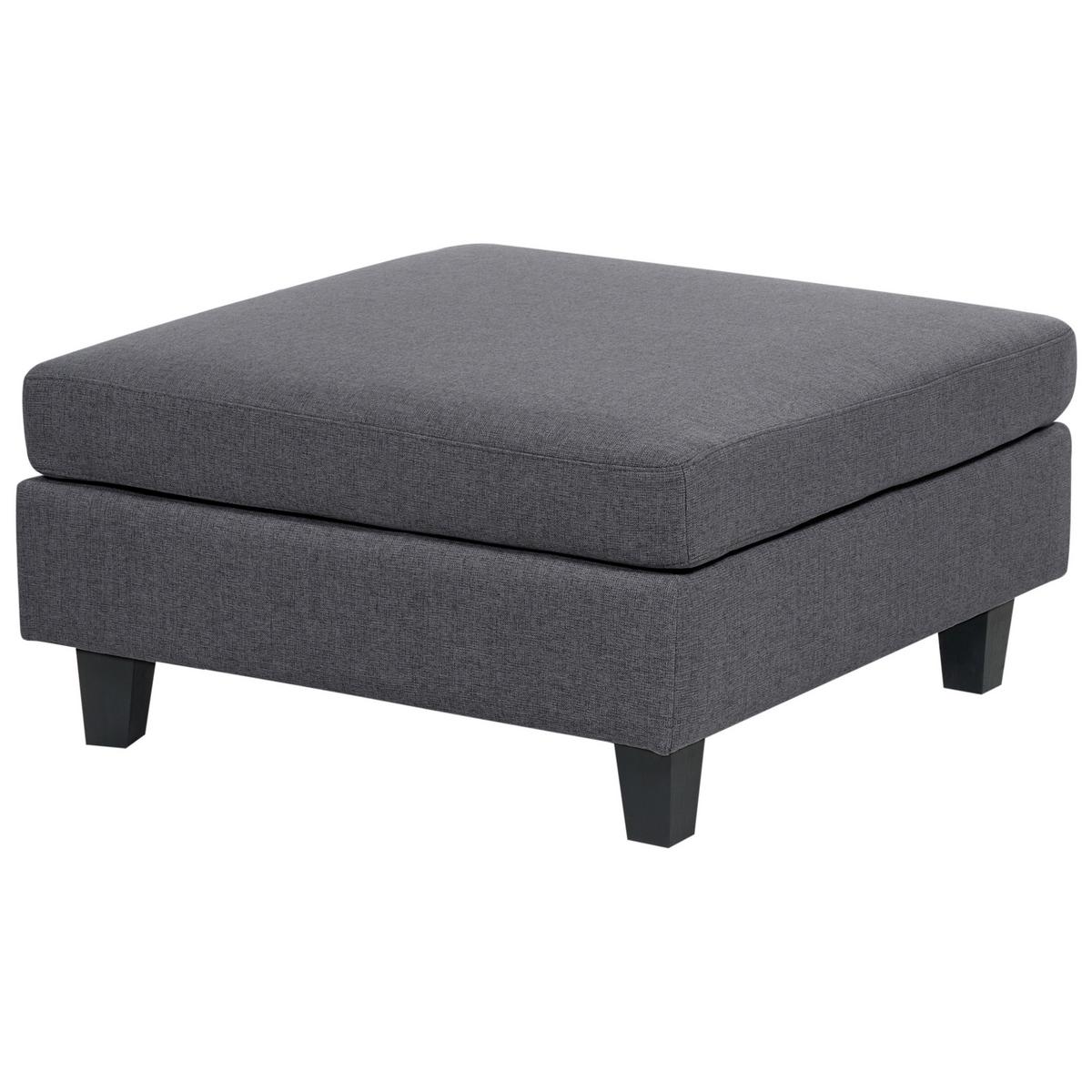 ECKSOFA Modul 4-Sitzer rechtsseitig Dunkelgrau Stoff mit Ottomane Unstad - Dunkelgrau/Grau, Textil (228/152cm) - Beliani