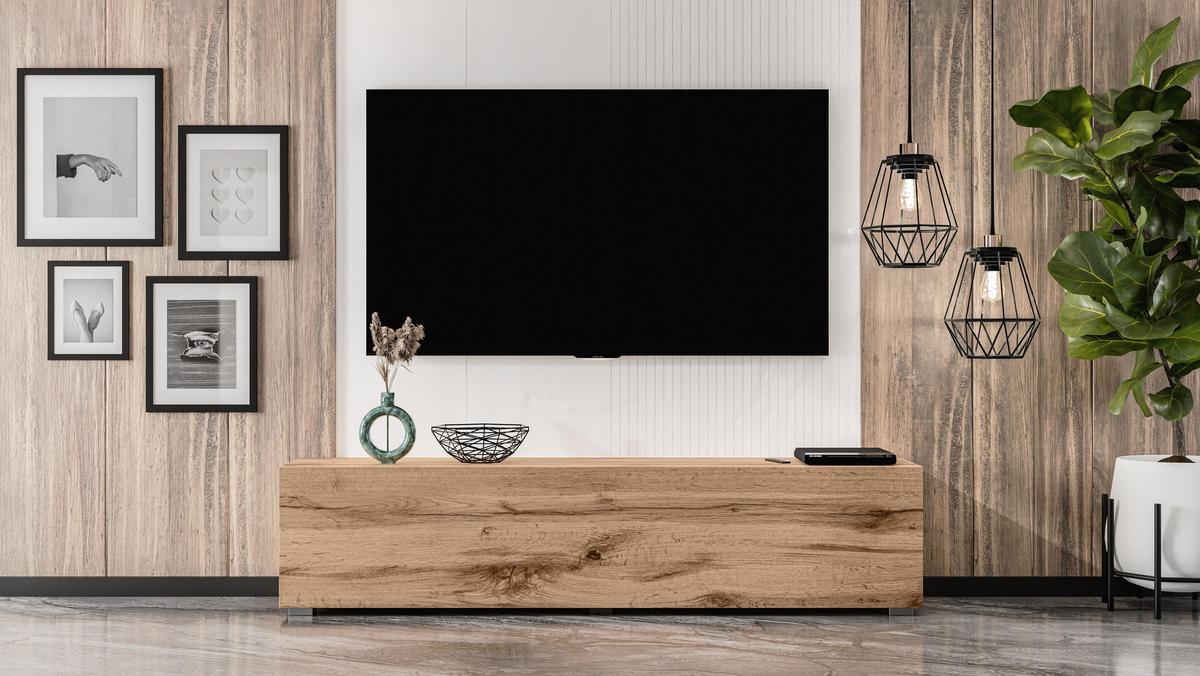 LOWBOARD ZIVOLLI 160 Wotan 160/36,5/32 cm – Hängend und Stehend - Hellbraun, Holzwerkstoff/Kunststoff (160/36.5/32cm) - AX Living