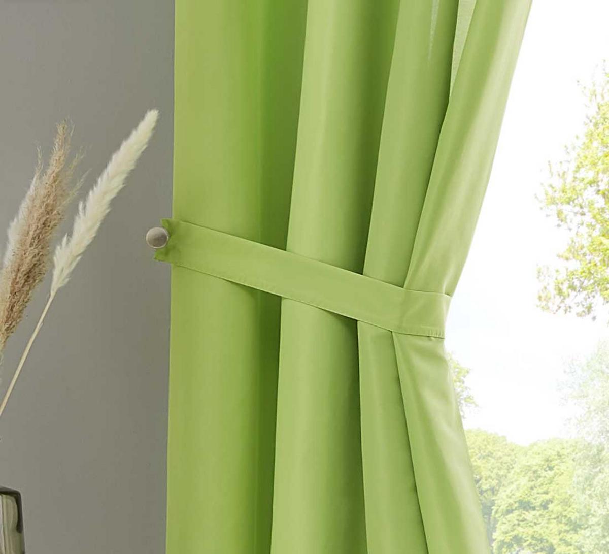 VORHANG BERLIN HxB 145x140cm Apfelgrün - Hellgrün, Textil (140/145cm) - Gardinenbox