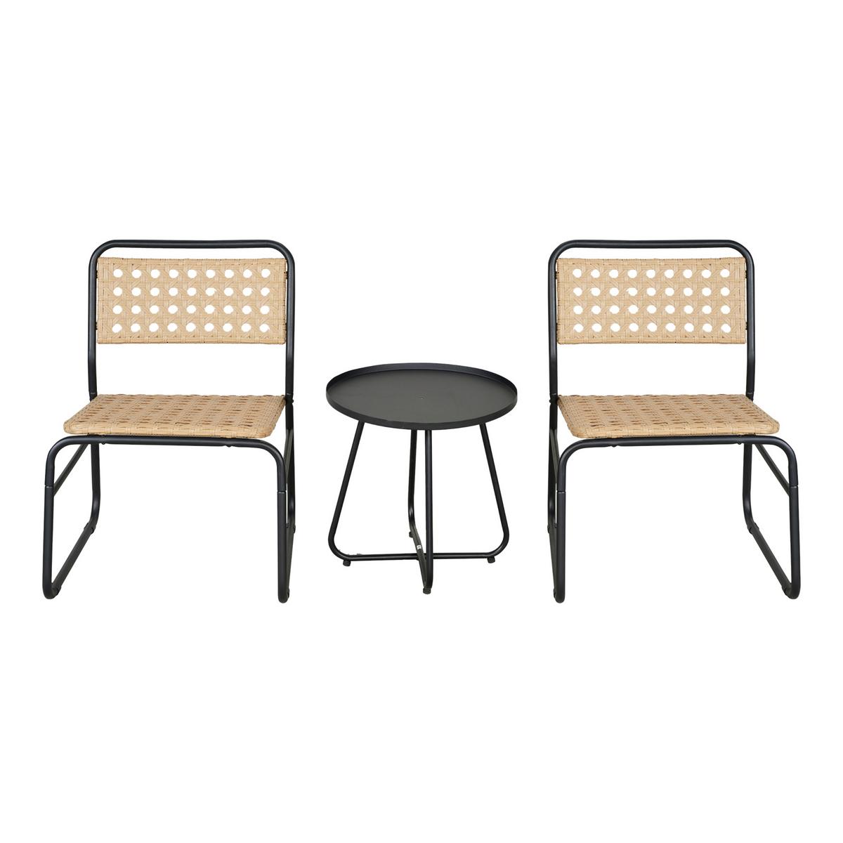 BISTRO-SET 3 TLG. Brienza - Beige, Metall - casa.pro