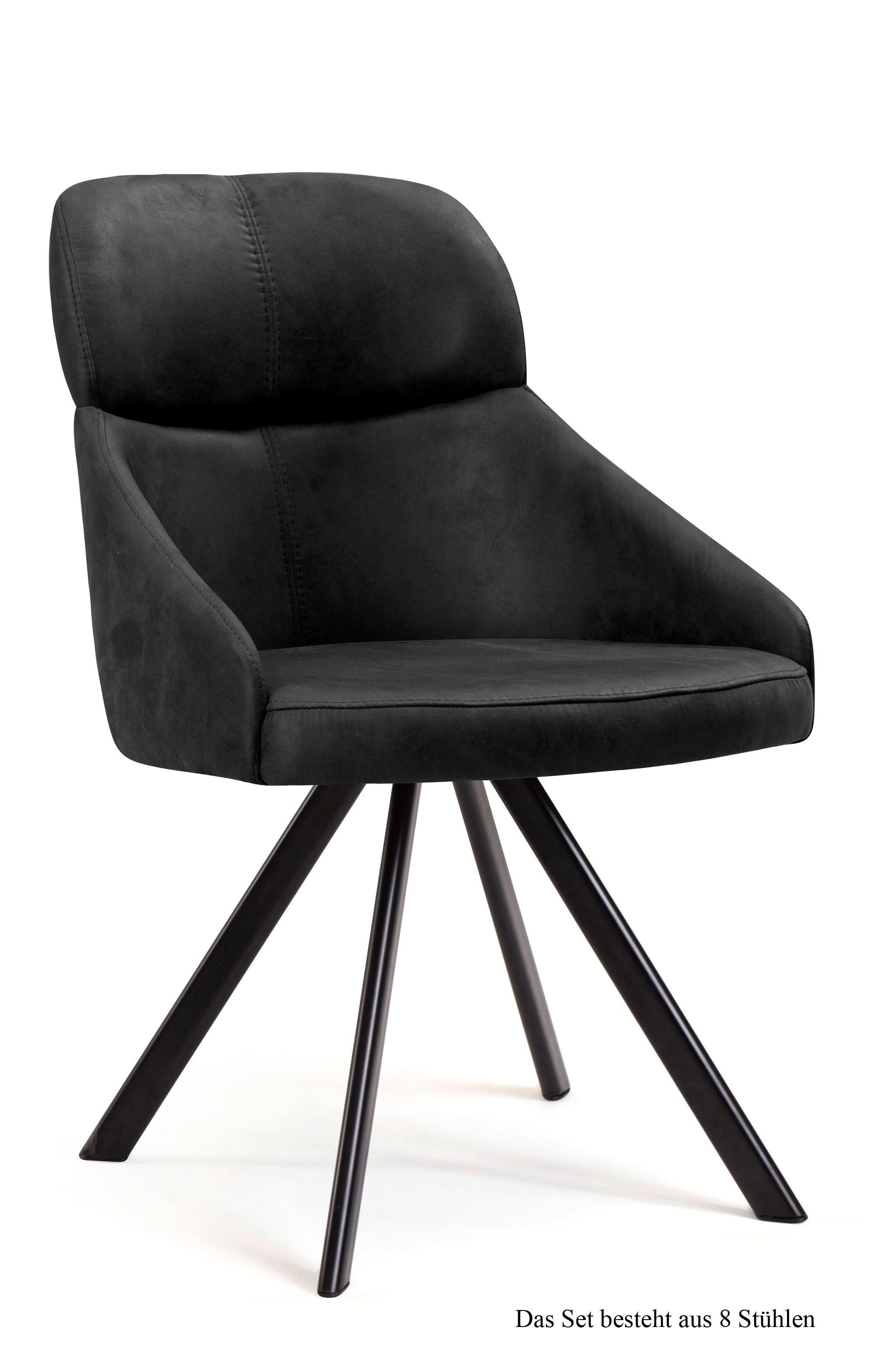 ESSZIMMERSTUHL (8er-Set) Denni 52x82x63 Schwarz/Anthrazit - Anthrazit/Schwarz, Kunststoff (63/82/52cm) - 58aufmkessel