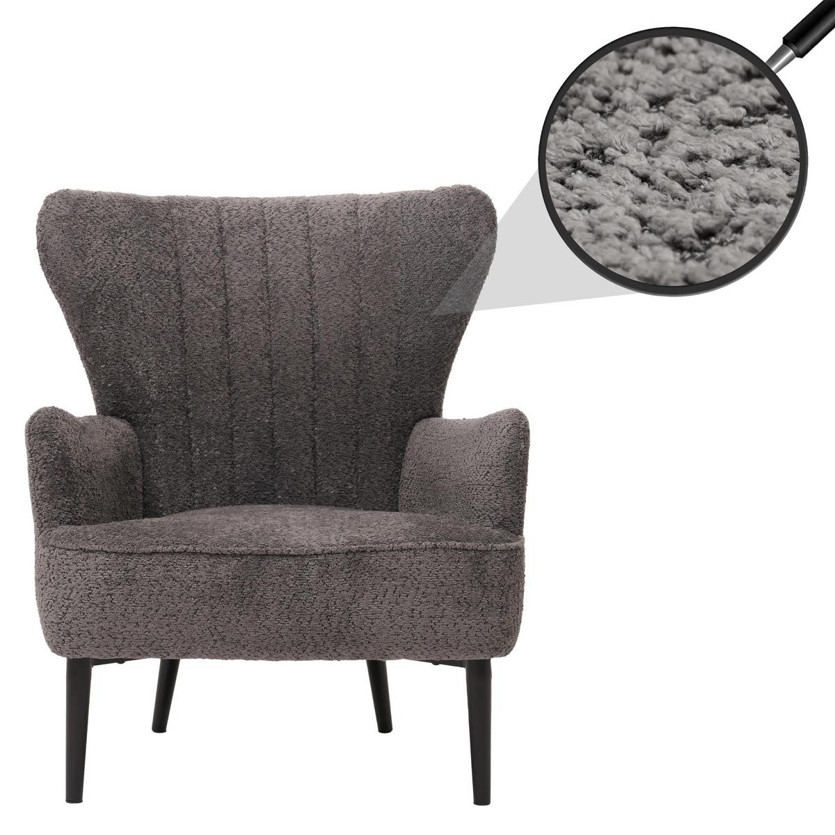 LOUNGE-SESSEL Dunkelgrau - Dunkelgrau, Textil (75/80/78cm) - MCW