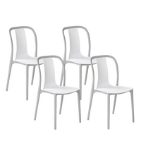 GARTENSTUHL 4er-Set Kunststoff weiß/grau Spezia - Weiß/Grau, Kunststoff (42/89/49cm) - Beliani