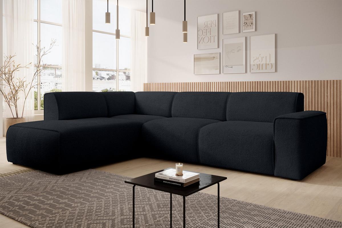 ECKSOFA L Form Didim Dunkelgrau 292/220/78 cm – großes Sofa stilvoll & bequem L - Schwarz, Kunststoff/Textil (220/292cm) - AX Living