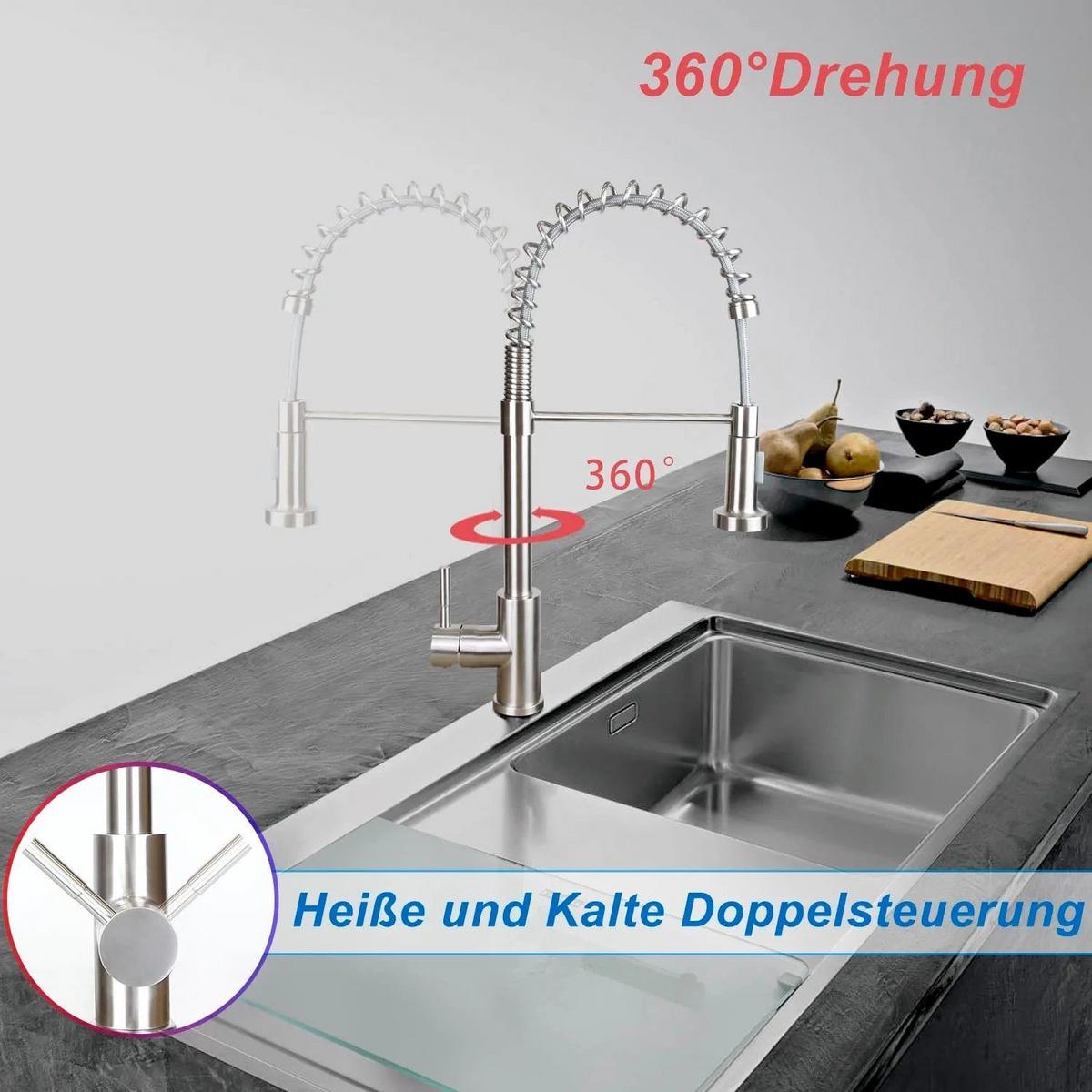 KÜCHENARMATUR THERESA 24/6/55 cm - Silberfarben, Metall (6/55/24cm) - Nettlife