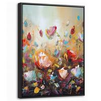 LEINWAND Bilder mit Rahmen - Blumen - Kunst - Natur - Ölgemälde - 30x40 - Multicolor, Textil (30/40cm) - MuchoWow