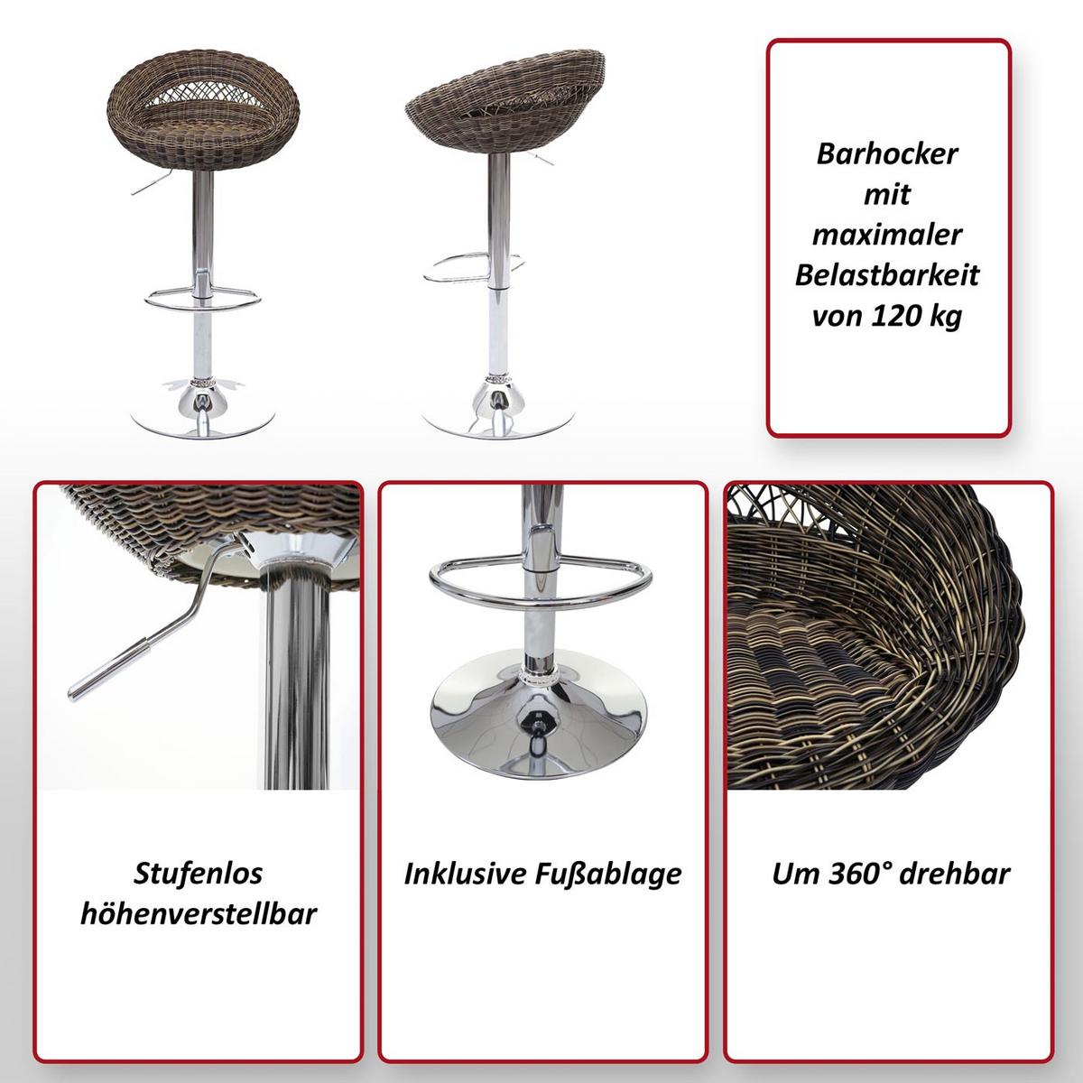 BARHOCKER Braun 2er-Set - Braun, Kunststoff (47/97/44cm) - MCW