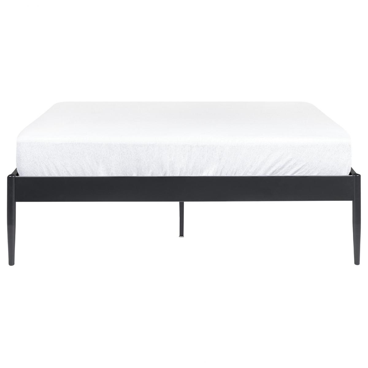 BETT mit Lattenrost 140/200 cm Schwarz Vaurs - Schwarz, Metall (140/200cm) - Beliani