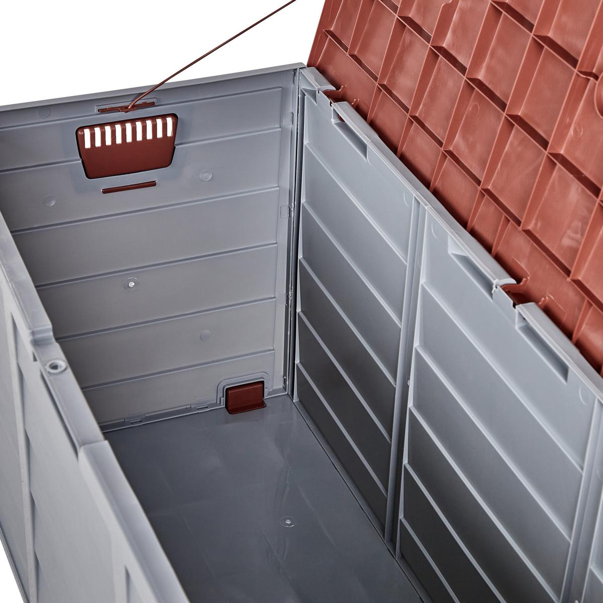 AUFBEWAHRUNGSBOX Grau Locarno - Braun/Grau, Kunststoff (112/53/50cm) - Beliani