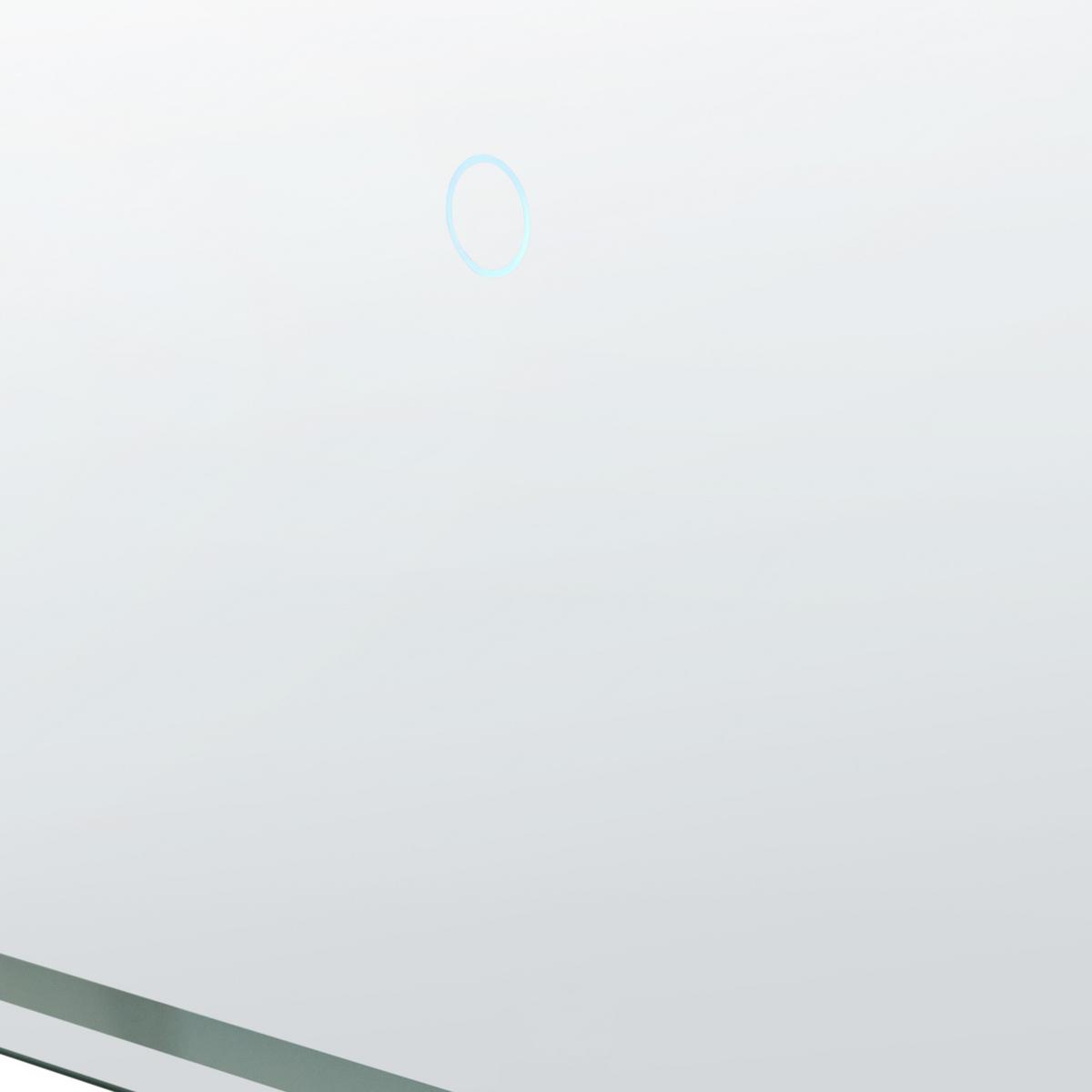 LED-BADEZIMMER-SPIEGEL 100/100 cm Silber Ozenay - Silberfarben, Glas (100/100/2cm) - Beliani
