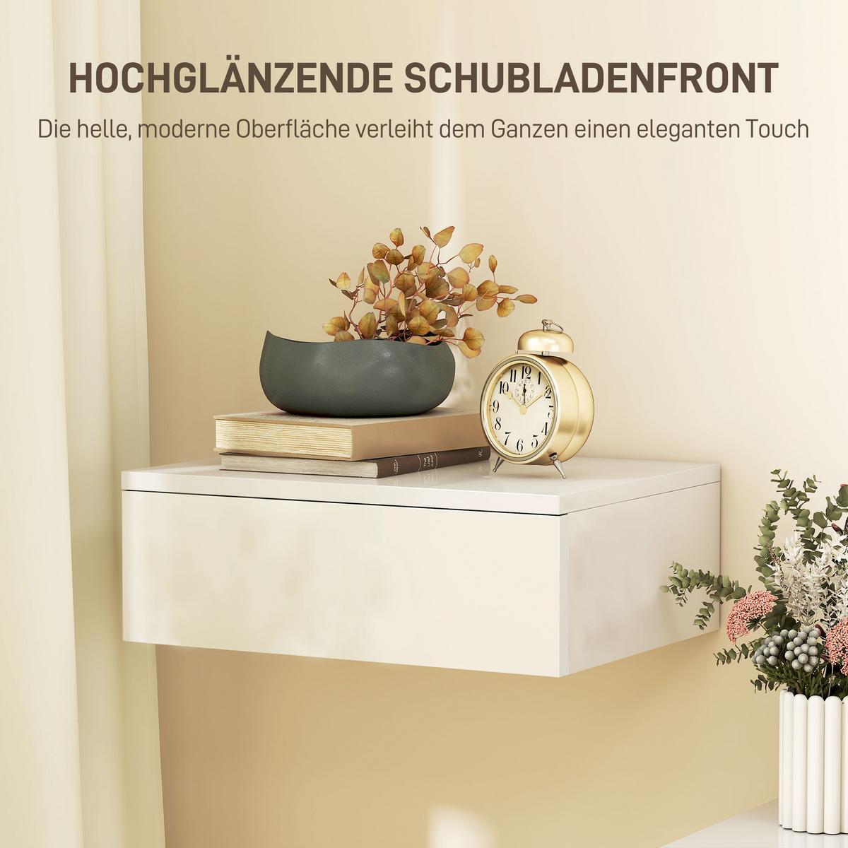NACHTTISCH 2er Set Spanplatte Weiß - Weiß, Holzwerkstoff (30/14/40cm) - HOMCOM