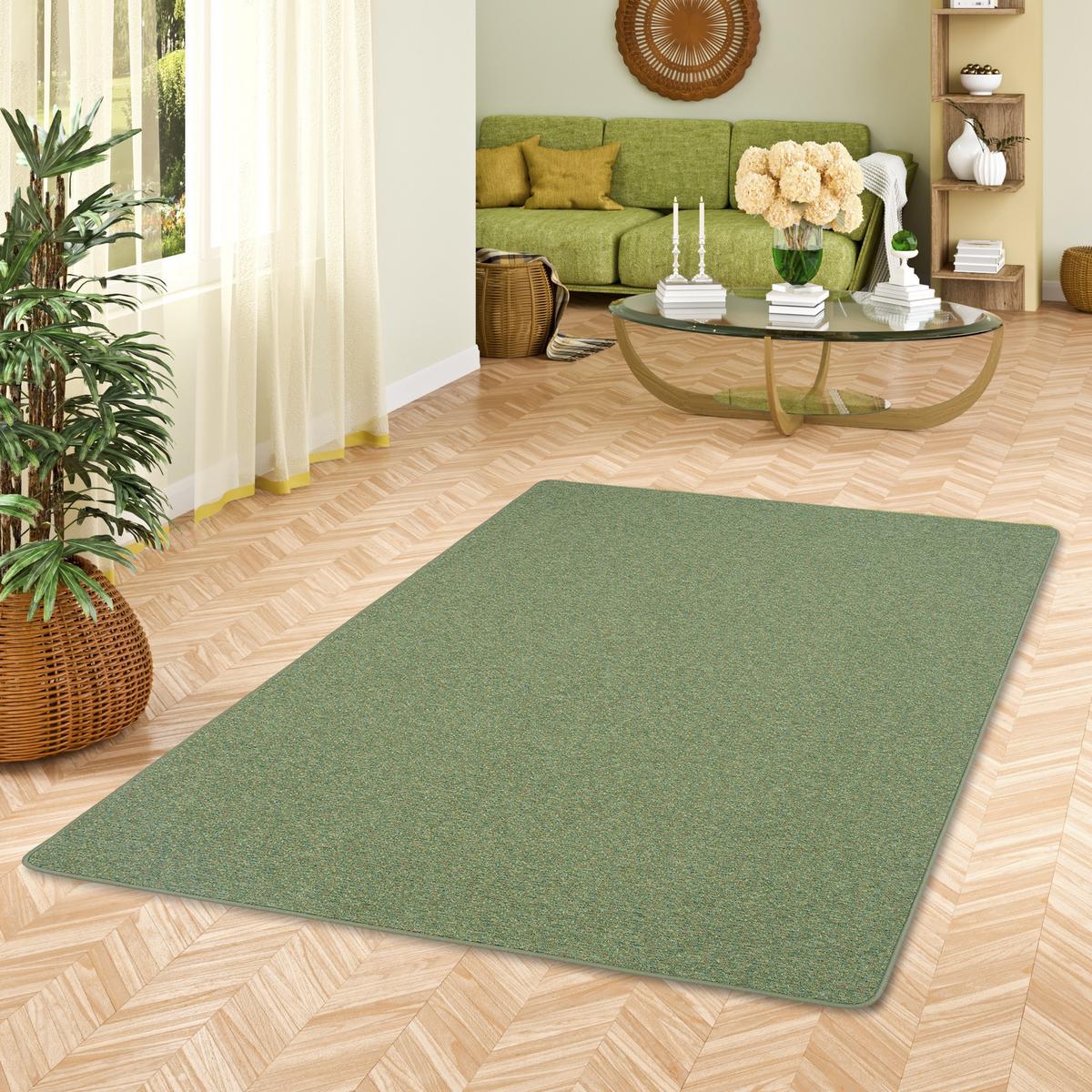 SCHLINGEN TEPPICH ALMA MELIERT - Grün, Textil (80/200cm) - Snapstyle