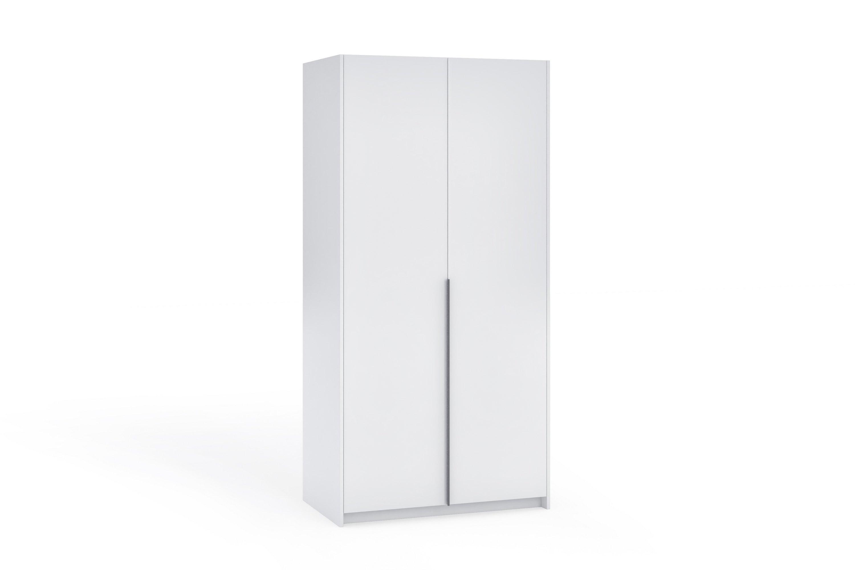 DREHTÜRENSCHRANK AMARA 100/204/58cm 2-türig Weiß - Weiß, Holzwerkstoff (100/204/58cm) - MASSENO
