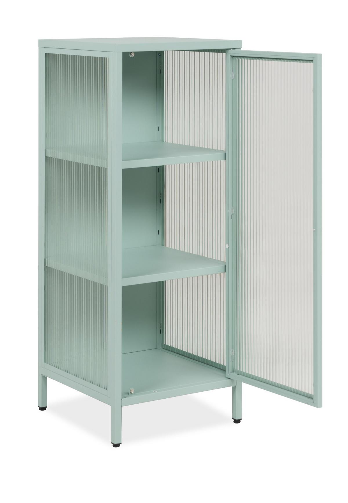 KOMMODE Metall mintgrün 40 cm, Vitrine mit stabilem Metallgestell - Goldfarben/Mintgrün, Metall (40/101.5/40cm) - Furn.Design