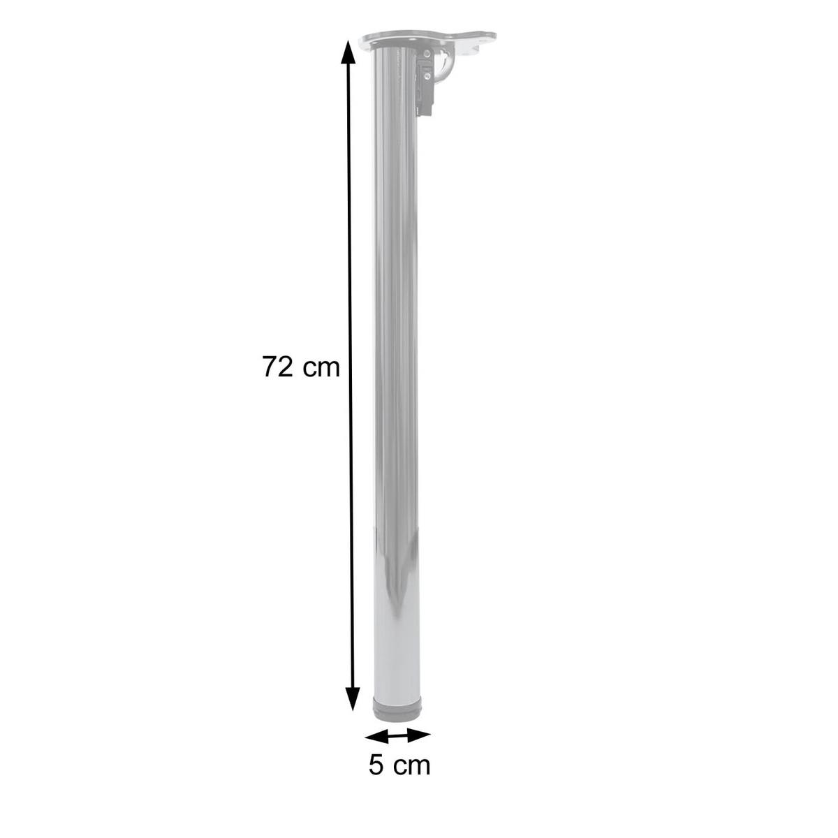 TISCHBEIN rund Weiß 2er-Set - Weiß, Metall (5/72/14cm) - MCW