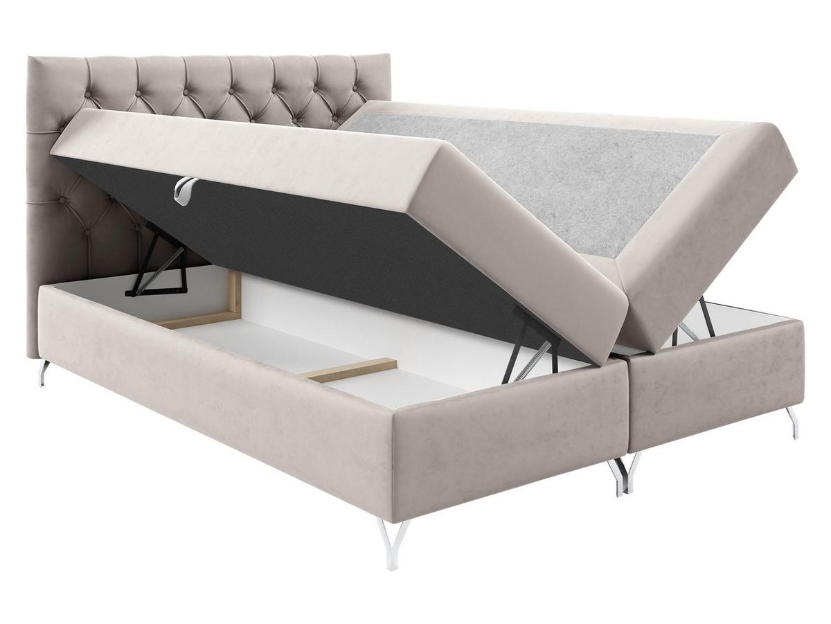 BOXBETT Guilette - H3 - Silberfarben/Dunkelblau, Holz/Holzwerkstoff (160/200cm) - MIRJAN24