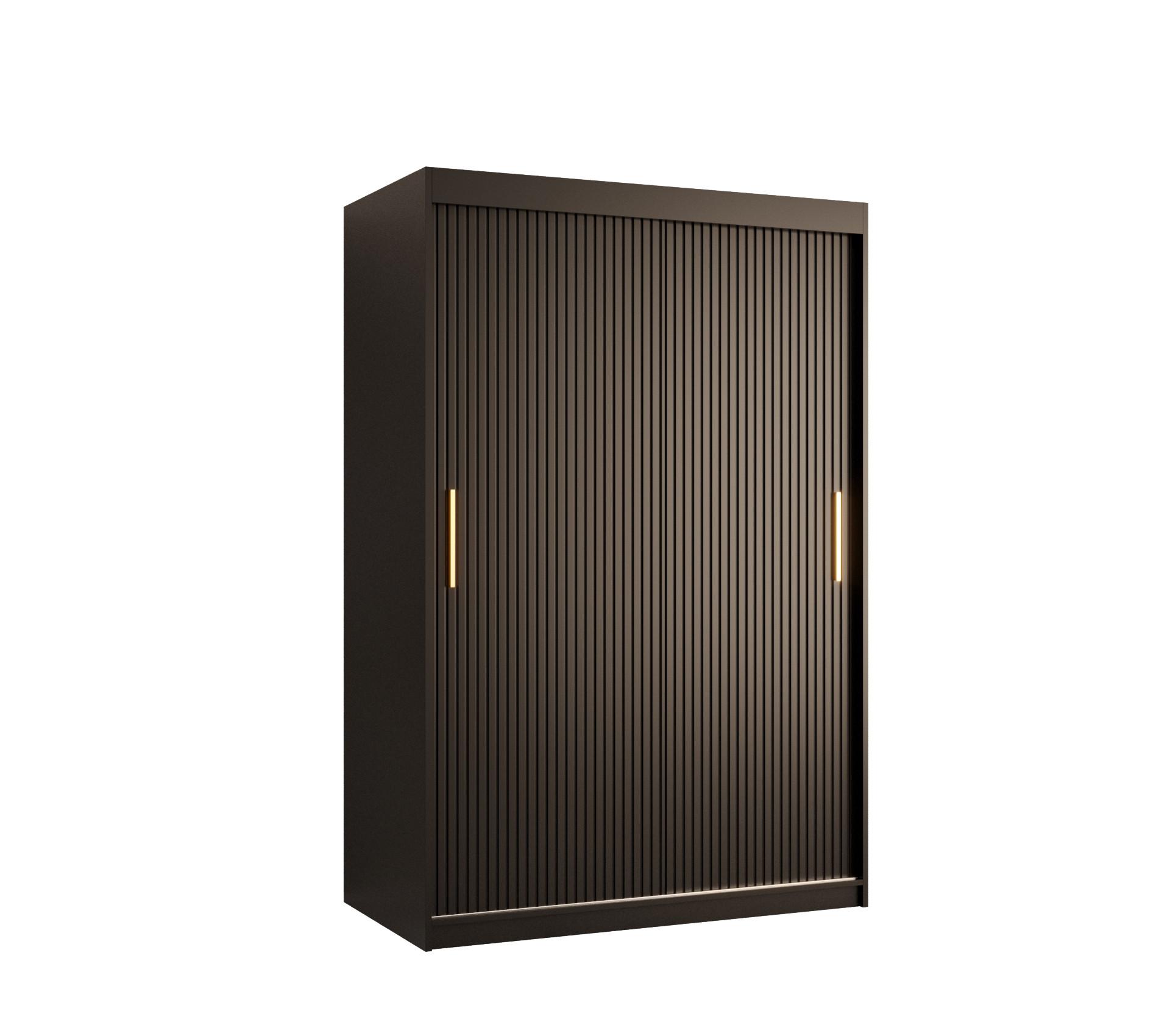 SCHWEBETÜRENSCHRANK 200/120/62 2-türig - Goldfarben/Schwarz, Holz/Kunststoff (120/200/62cm) - MÖBEL KRYSPOL