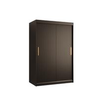 SCHWEBETÜRENSCHRANK 200/120/62 2-türig - Goldfarben/Schwarz, Holz/Kunststoff (120/200/62cm) - MÖBEL KRYSPOL