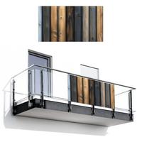 BALKON-SICHTSCHUTZ Holz - Dielen - Gemischt Witterungsbeständig 200x110 cm - Teakfarben, Kunststoff (200/110cm) - MuchoWow