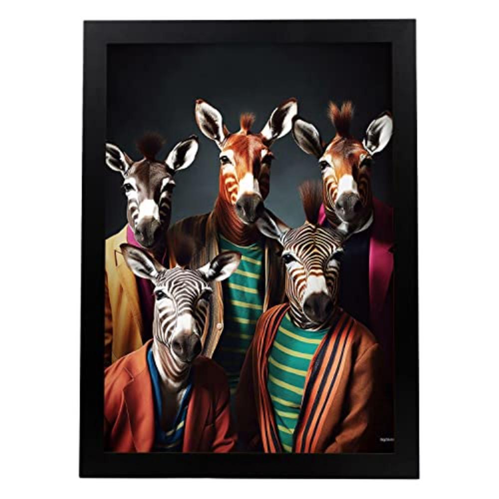 POSTER Okapi Mode A3 Schwarzer Rahmen - Schwarz, Papier (29.7/5/42cm) - Nacnic