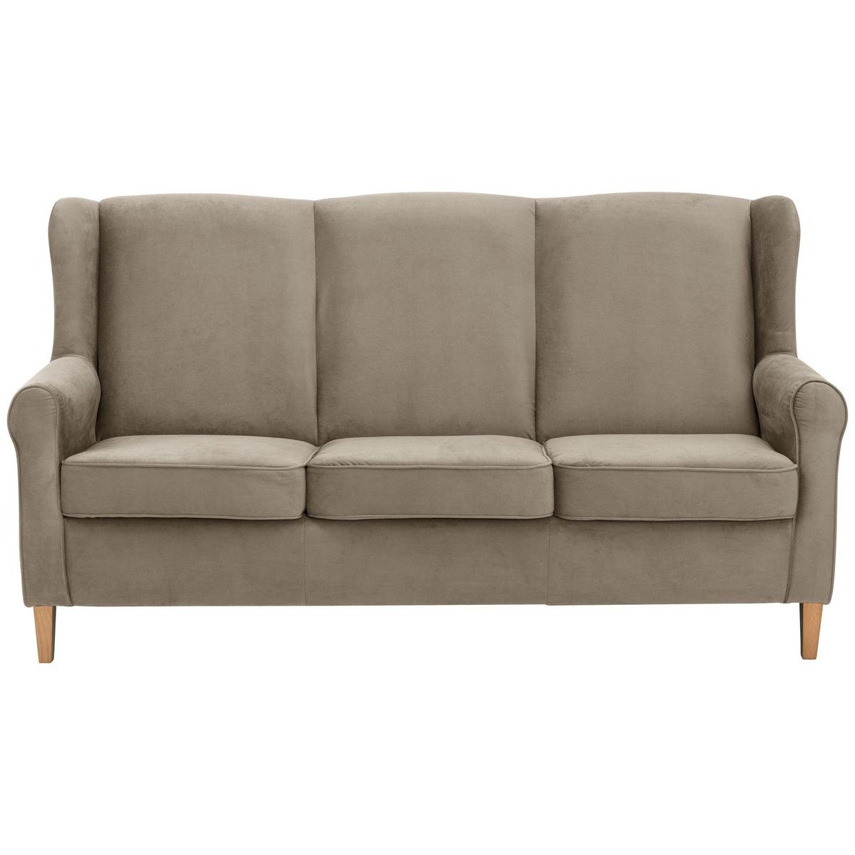 SOFA 3-Sitzer Karlen Flachgewebe hellbraun - Hellbraun, Kunststoff (193/103/86cm) - 58aufmkessel
