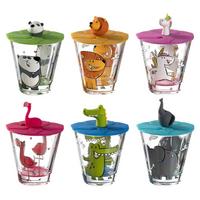 KINDERBECHER MIT DECKEL Bambini bunt 215 ml 6er Set - Multicolor, Glas (0.215L) - Leonardo Living