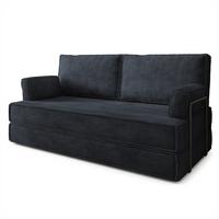 BETTSOFA SILAR aus Schaumstoff Kordstoff Schwarz Schlaffunktion - Schwarz, Textil (170/86/80cm) - MASSENO