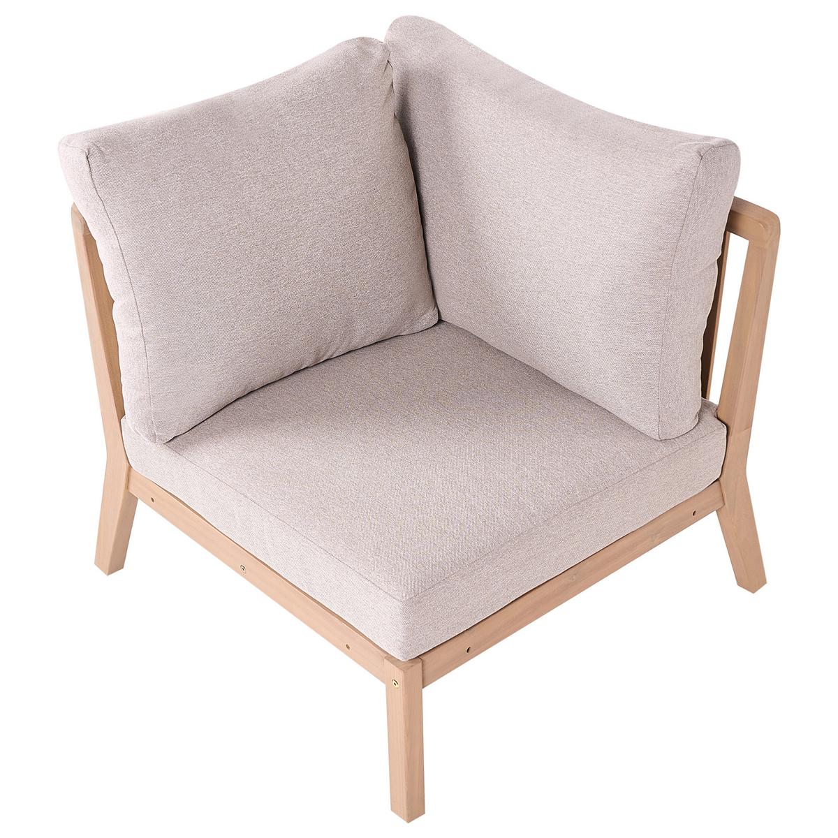 GARTEN-ECKMODUL Akazienholz Hellbraun Rivello - Hellbraun/Beige, Holz (80/84/80cm) - Beliani