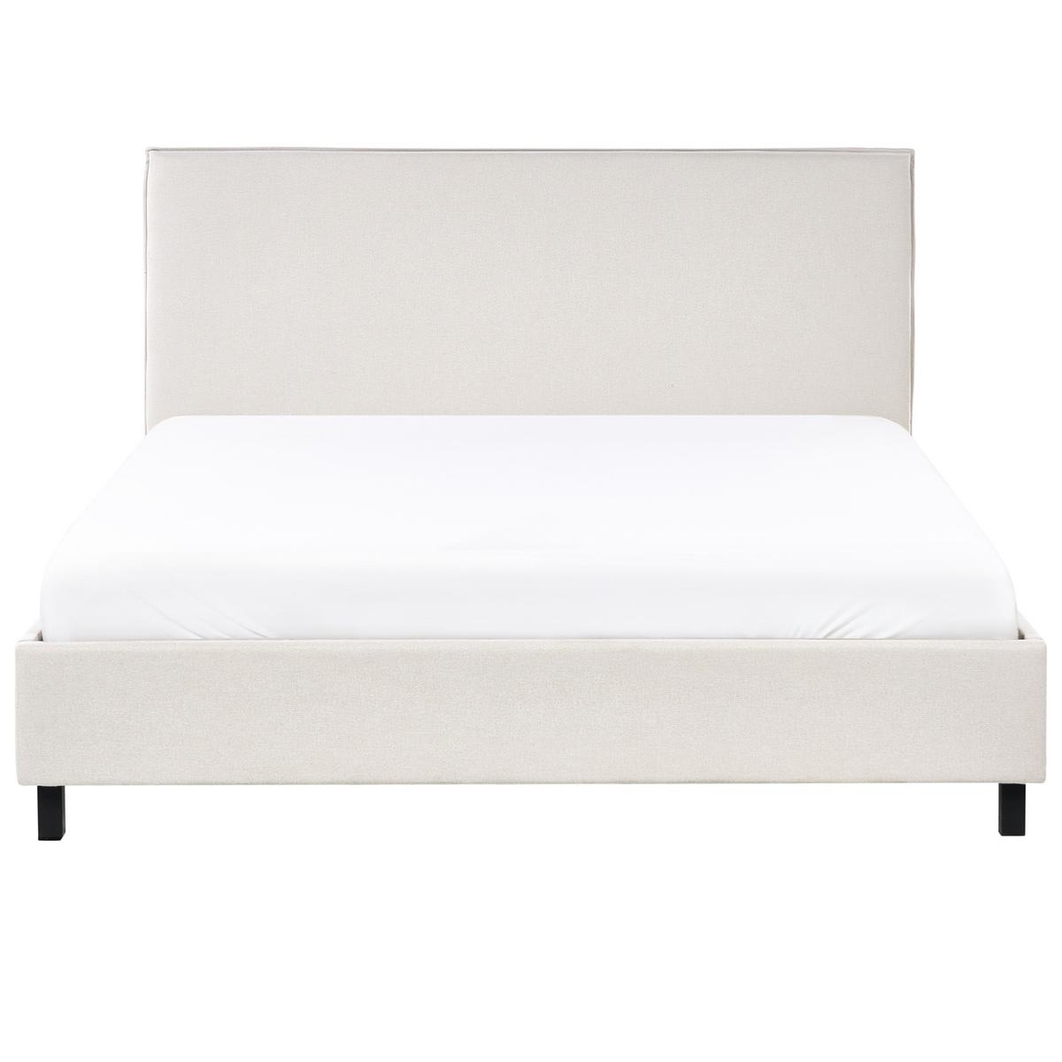 BETT mit Lattenrost 160/200 cm Stoff Beige Sennez - Beige, Textil (160/200cm) - Beliani