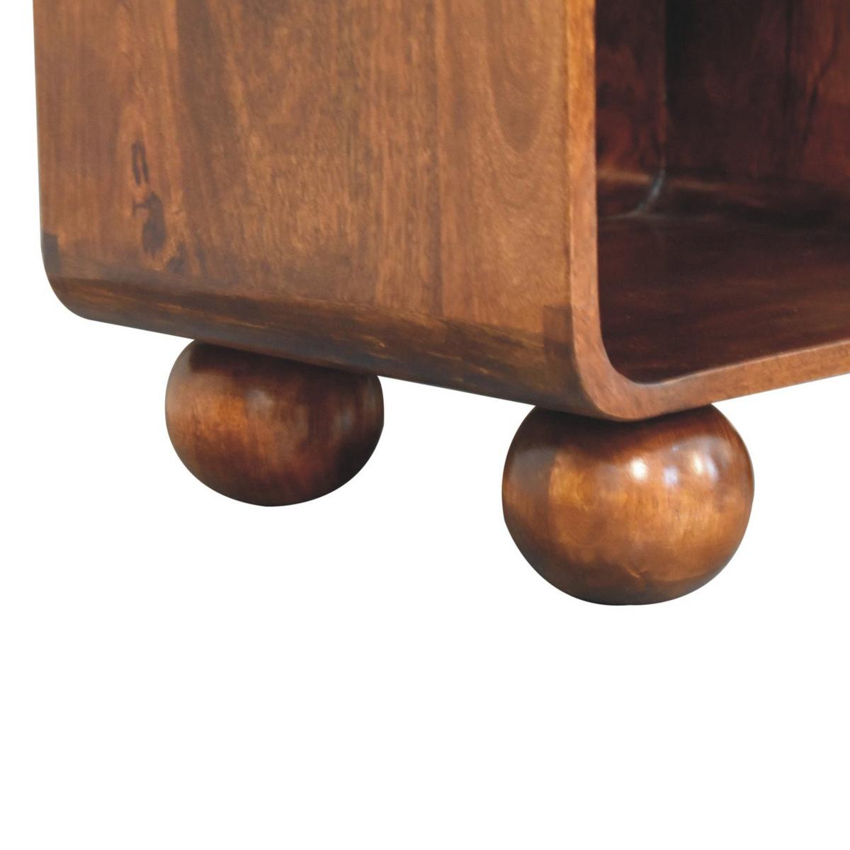 NACHTKASTEN Kastanie Offen Geflochten, 1 Schublade und Offenes Regal, Dunkelbraun - Dunkelbraun/Messingfarben, Holz/Metall (45/54/35cm) - Artisan Furniture