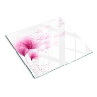 GLASPLATTE 60x52 cm Rosa Blume - Pink, Glas (60/0.4/52cm) - TULUP