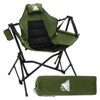 CAMPINGSTUHL faltbar Khaki mit Stahlgestell 82x105x107 cm - Grün, Textil/Metall (105/107/82cm) - ECD-Germany