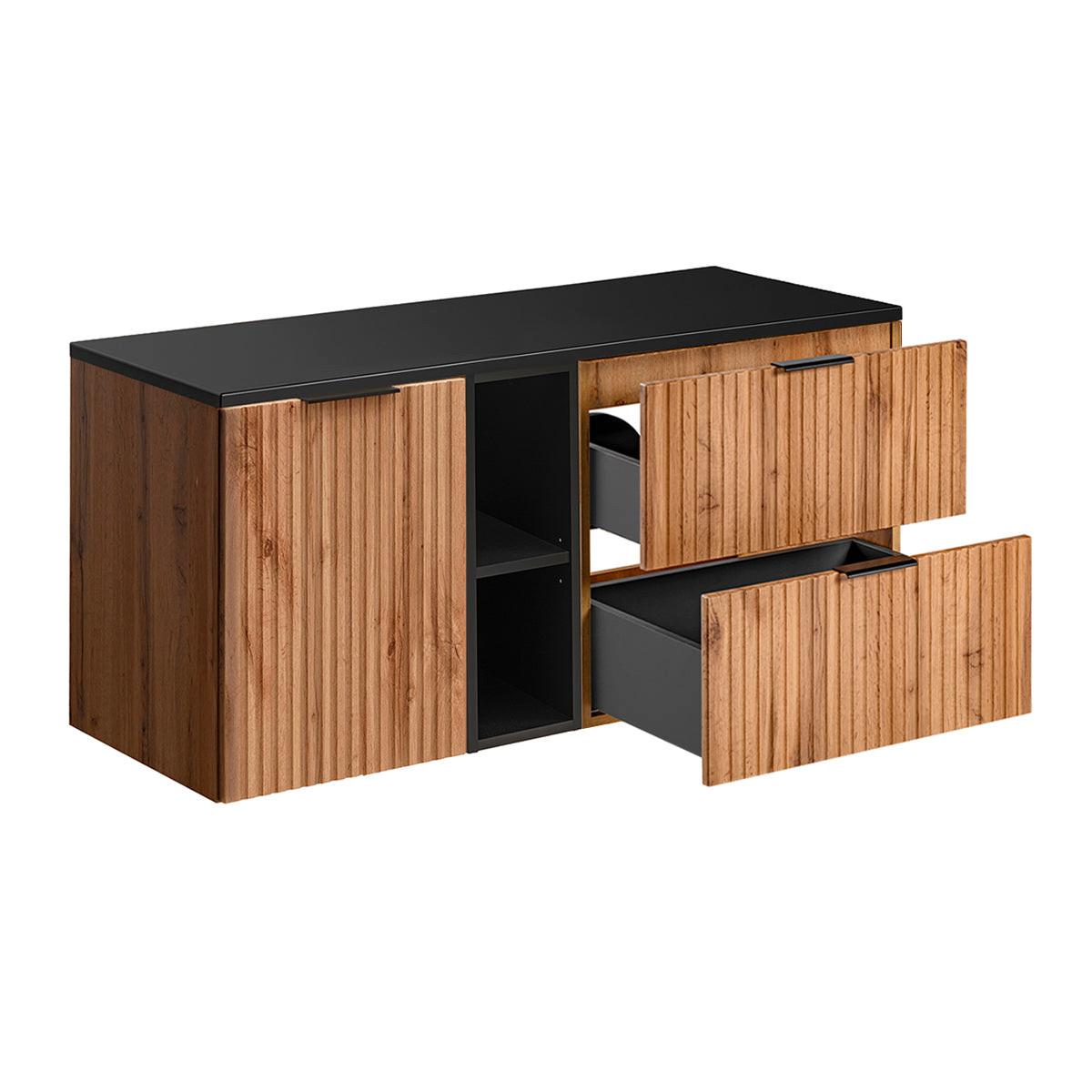 WASCHTISCHUNTERSCHRANK 120.8cm Adriel Holz und Schwarz - Schwarz, Holzwerkstoff (120.8/59/46cm) - Petits-meubles