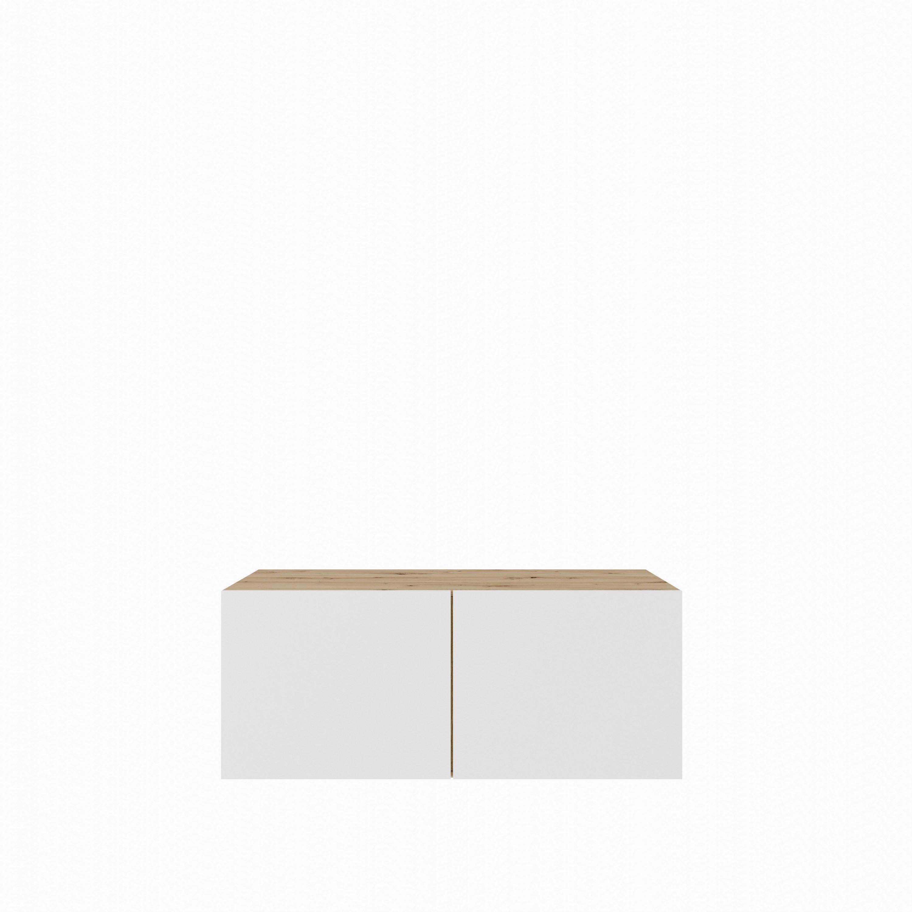 LOWBOARD MIVO 100/41/40 cm, Hängender TV-Schrank Eiche Artisan - Weiß/Eiche Artisan, Holzwerkstoff (100/41/40cm) - MASSENO