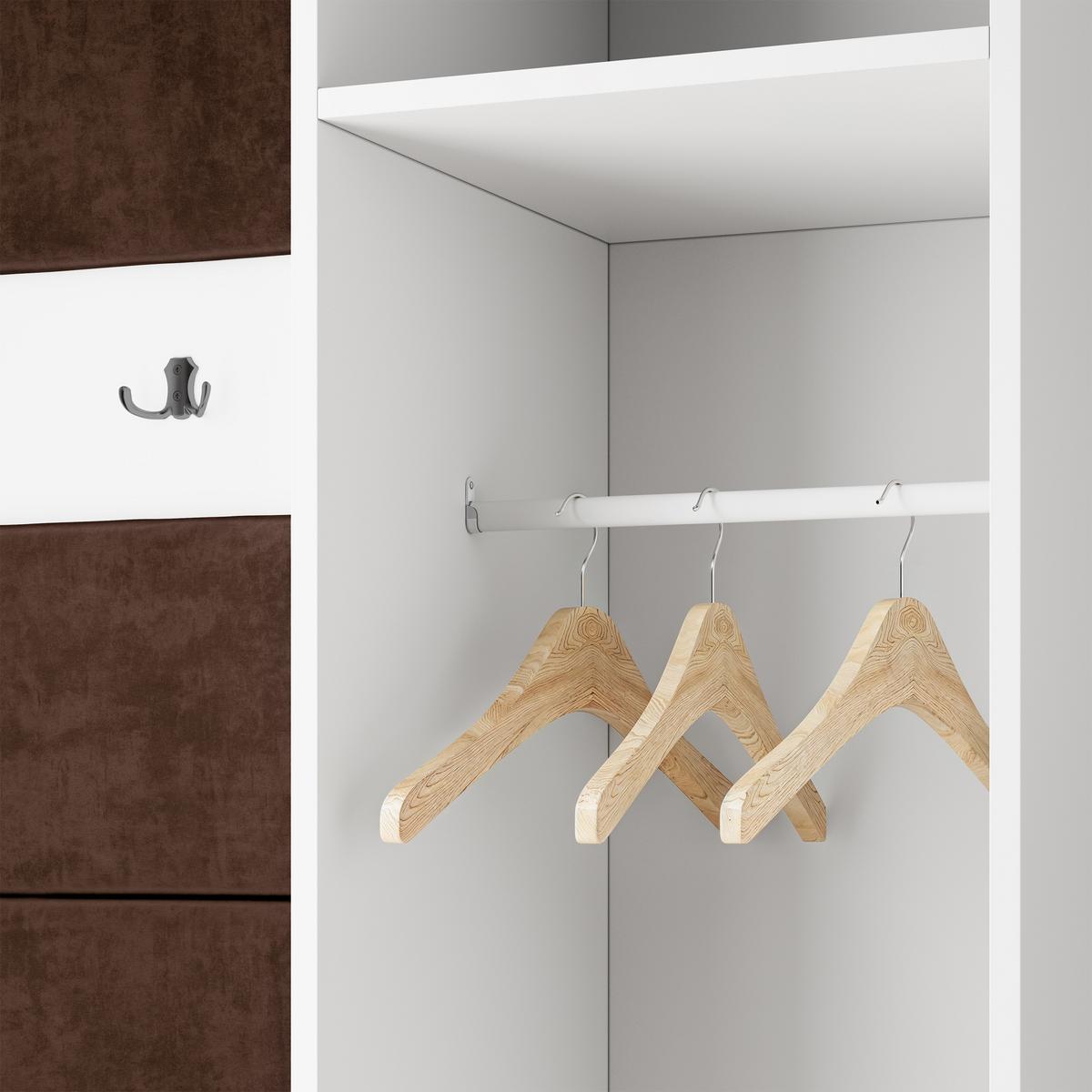 GARDEROBENSCHRANK VIRA 95/181/51 cm Modern Garderobe-Set Eiche Wotan - Eiche Wotan/Schwarz, Holzwerkstoff (95/181/51cm) - MASSENO
