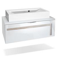 WASCHBECKENUNTERSCHRANK Aloha Absetzungen in Eiche sägerau - Eiche San Remo, Holzwerkstoff (96/36/51cm) - Vladon